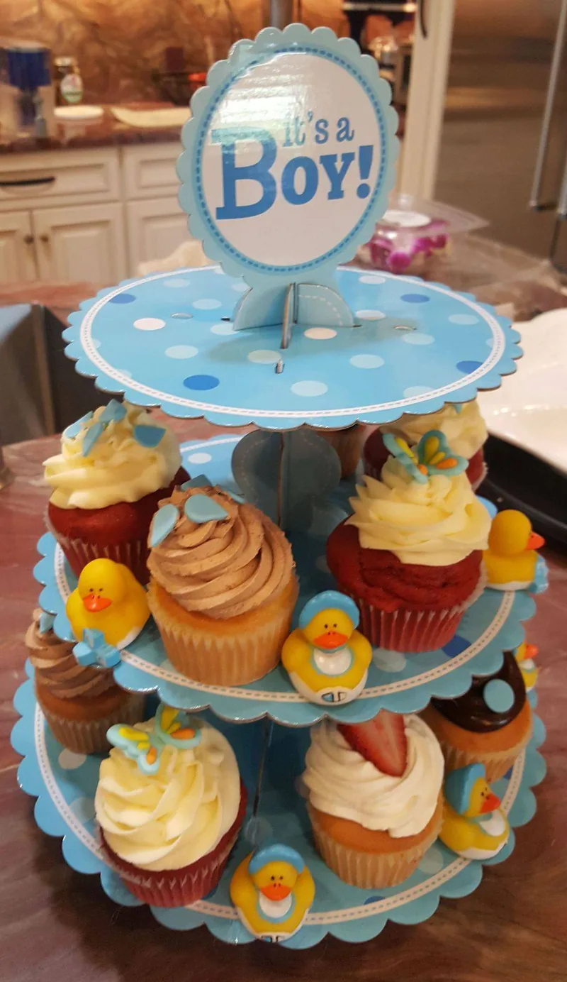 Baby shower cake and dessert table by Aloha Bakery