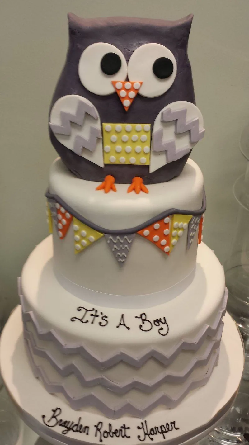 Baby shower cake and dessert table by Aloha Bakery