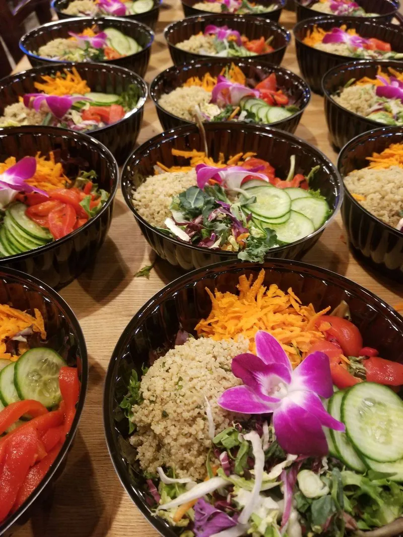 Catering spread prepared by the Aloha kitchen