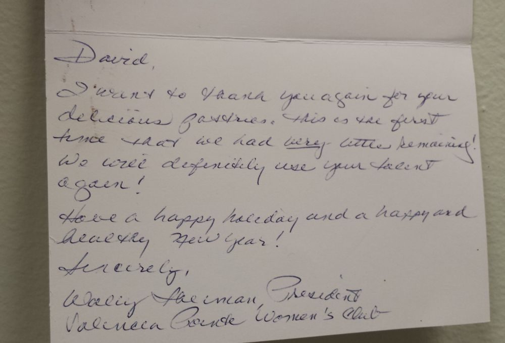 Handwritten thank-you letter from the Woman's Club