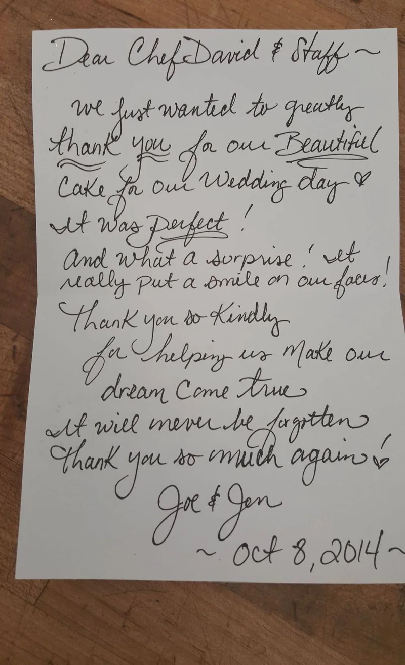 Handwritten thank-you letter sent to Aloha