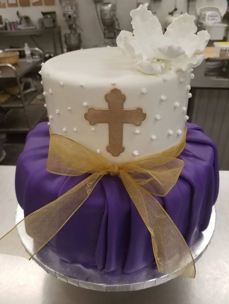 Baptism and communion cake by Aloha Bakery