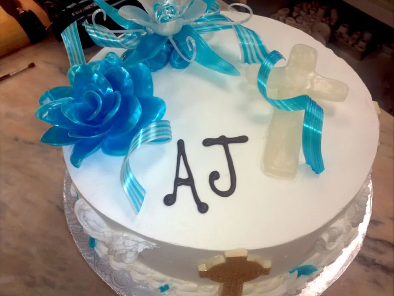 Baptism and communion cake by Aloha Bakery