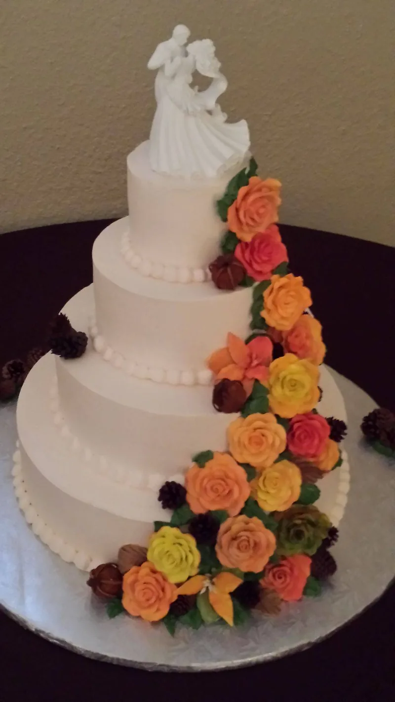 Wedding cake made at Aloha Bakery