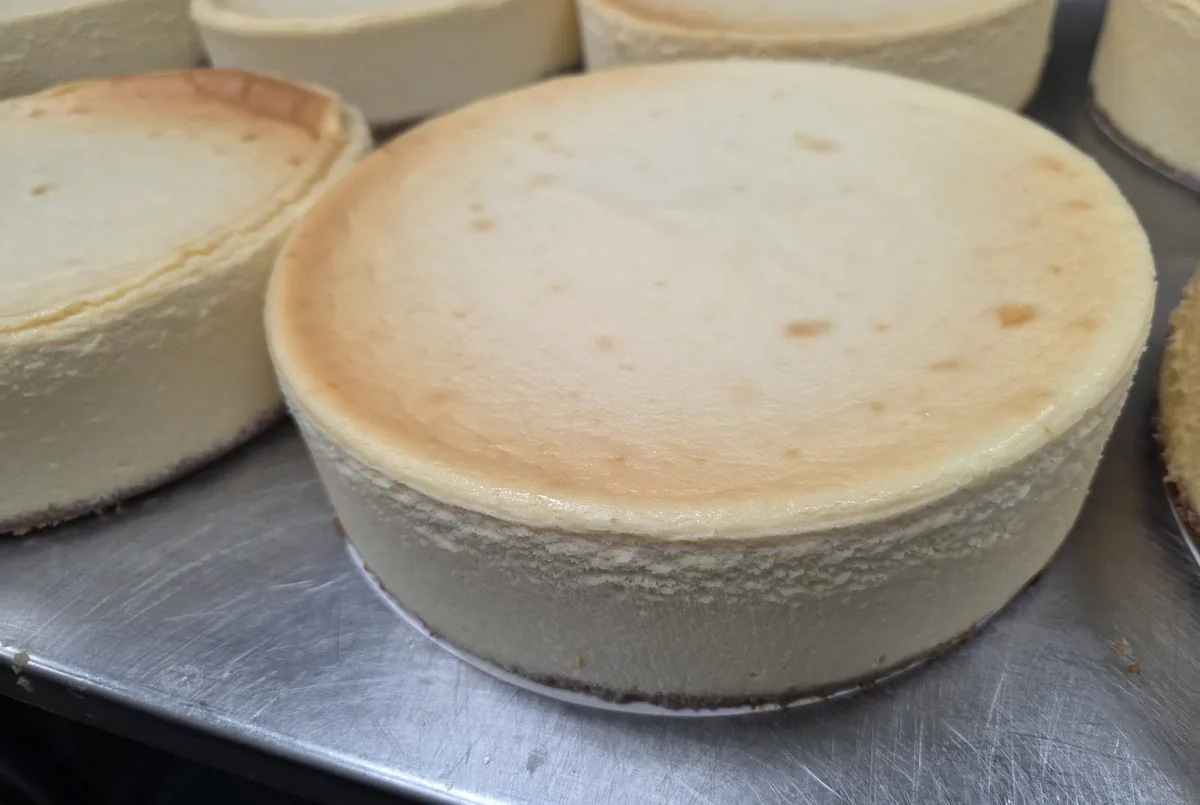 Whole cheesecakes fresh from the Aloha bakery